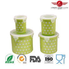 4PCS Cylindrical Plastic Food Storage Box with Airtight Lid